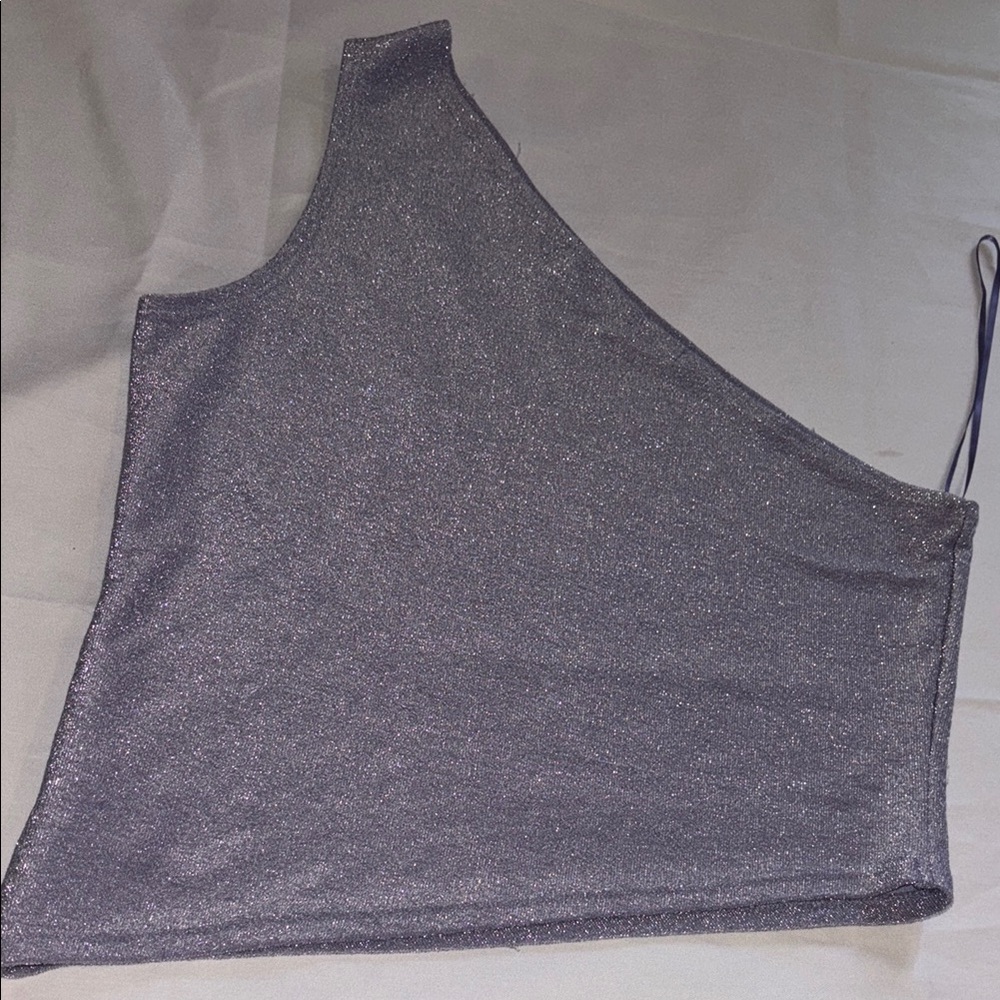 One-Shoulder Glitter Top